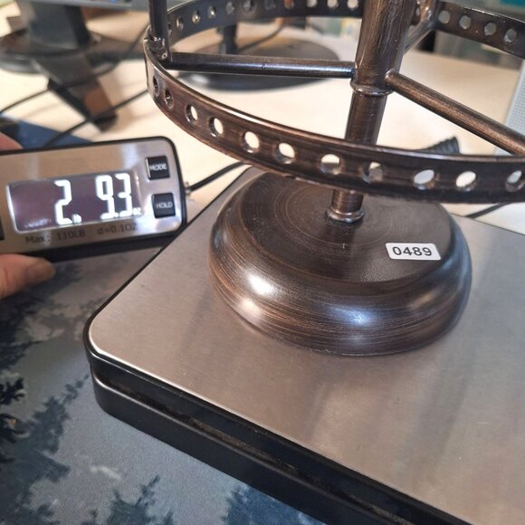 Bronze Bird Earring Holder Rotating Display 14" x 7" Raven Antique Look - Picture 15 of 15